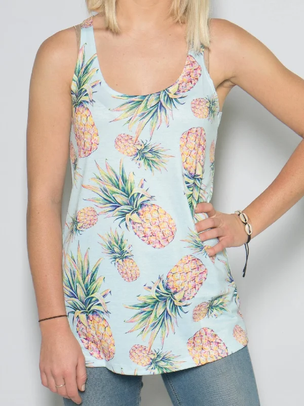 Fresh And Elegant Pastel Pineapple Racerback Tank