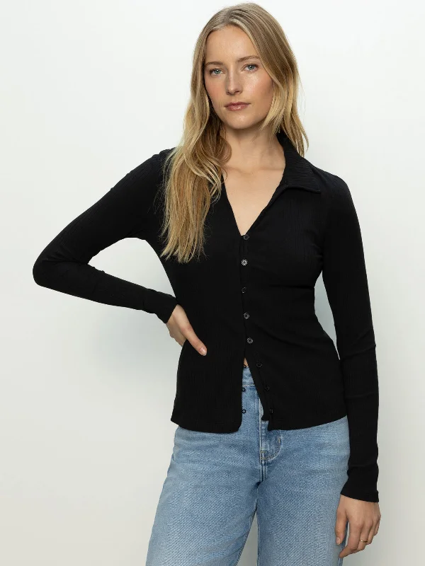 High-end Fashion Daydreamer Knit Shirt Black