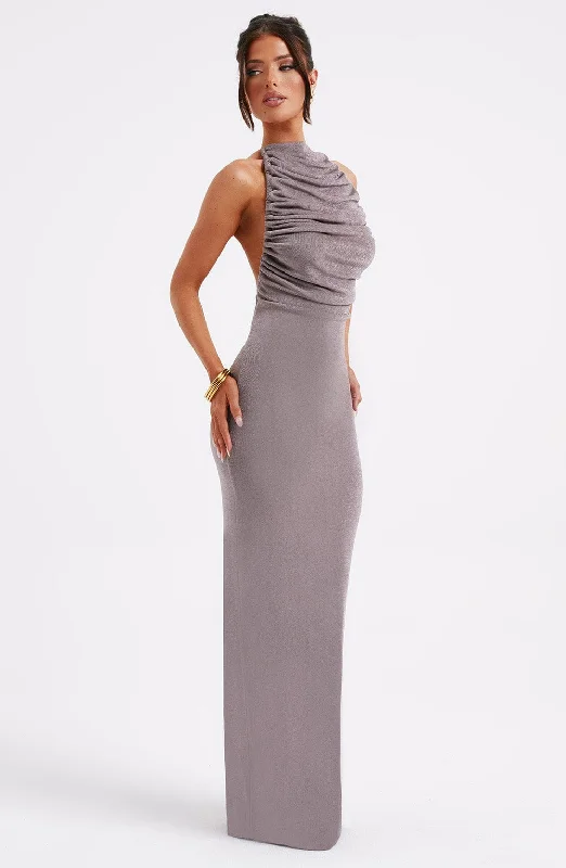 Noble And Elegant Nala Maxi Dress - Charcoal