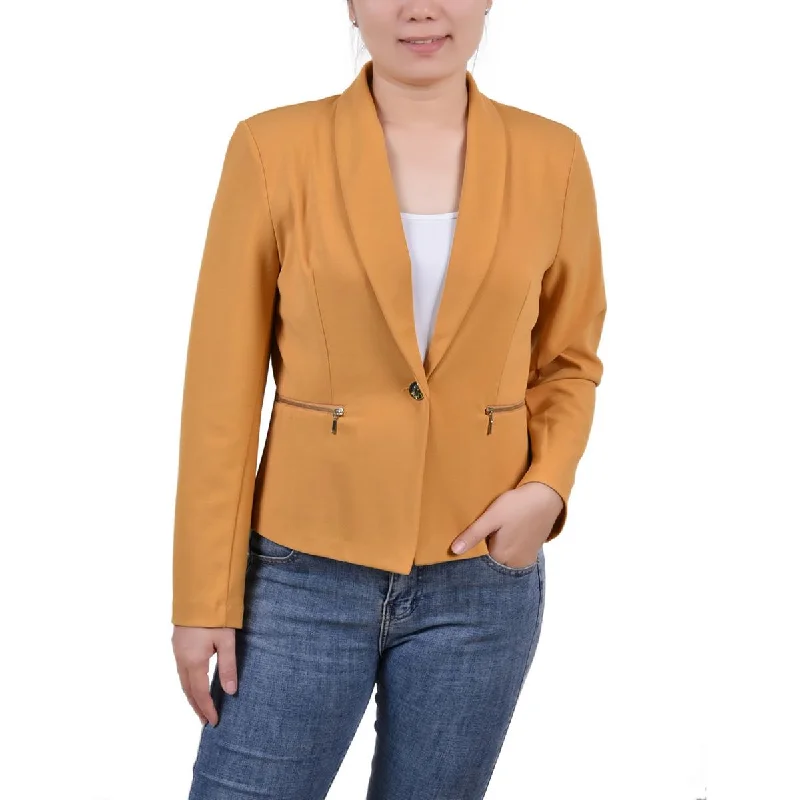 Must-have For Autumn And Winter NY Collection Womens Crepe Business One-Button Blazer