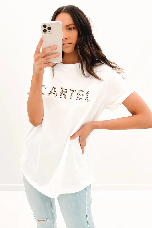 Luxury Customization Marlo Tee White Leopard