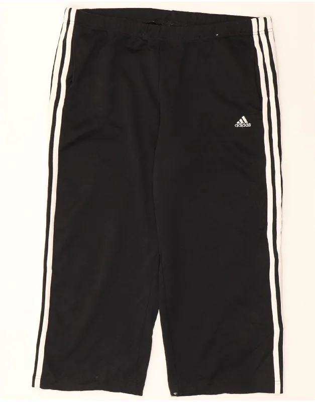 Personal Design ADIDAS Womens Climalite Capri Tracksuit Trousers UK 16 Large Black