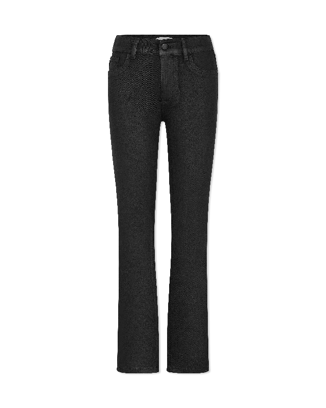 Goddess Style Mara Straight Mid Rise Coated Jeans