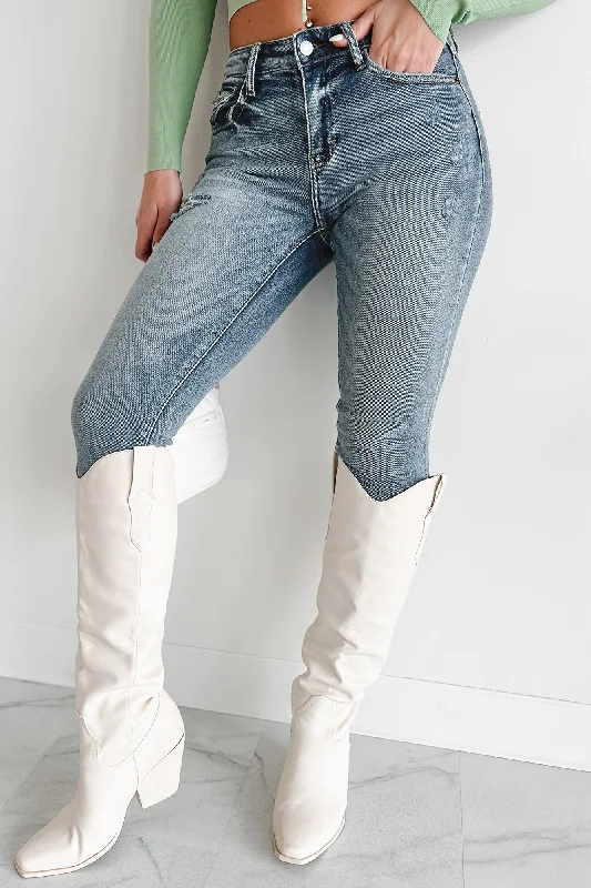Economic Outlook Skip The Niceties Mid-Rise Cello Skinny Jeans (Medium-Dark)