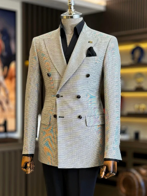 Youthful Vitality Grey Double Breasted Blazer