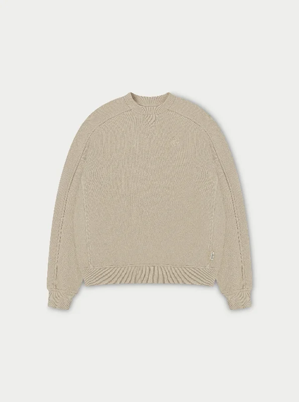 Fashionable In The Times LAUNDERED CLASSICS SEAM DETAIL SWEATSHIRT - BEIGE