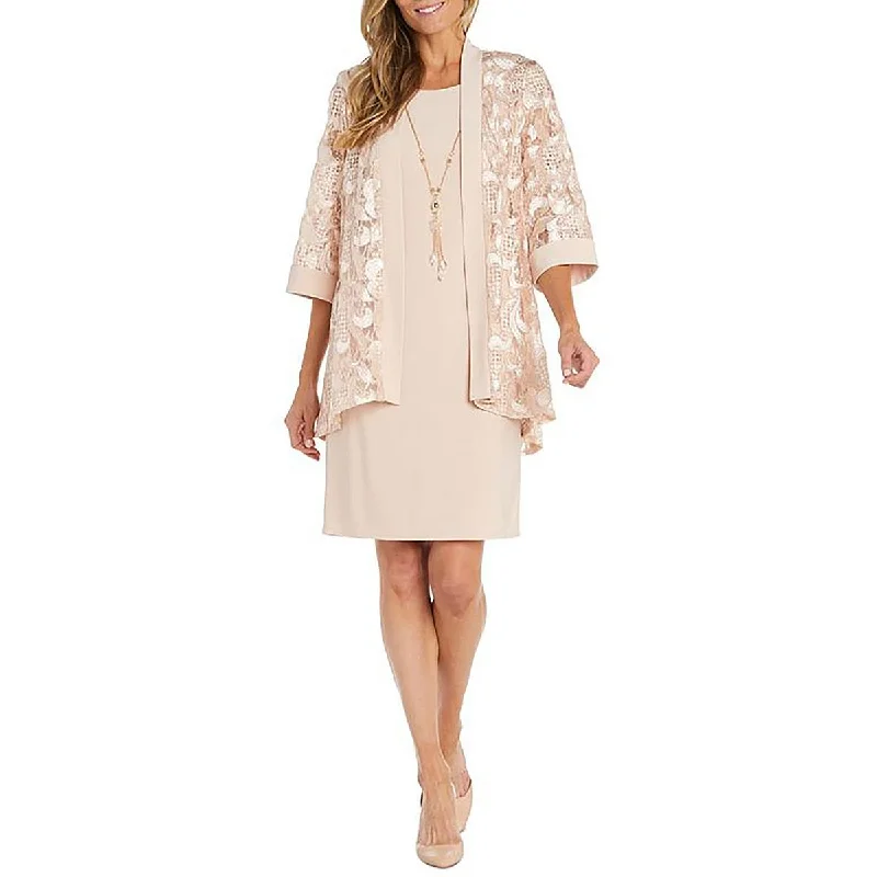 Fashionable Items R&M Richards Womens Lace Embroidered Duster Blazer