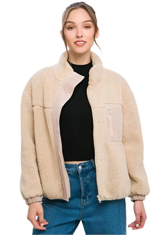 Fresh Wear Black Sherpa Puffer Jacket