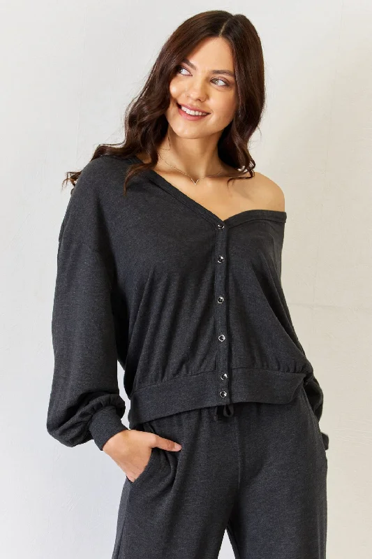 Modernism RISEN Ultra Soft  Button Up Long Sleeve Lounge Cardigan