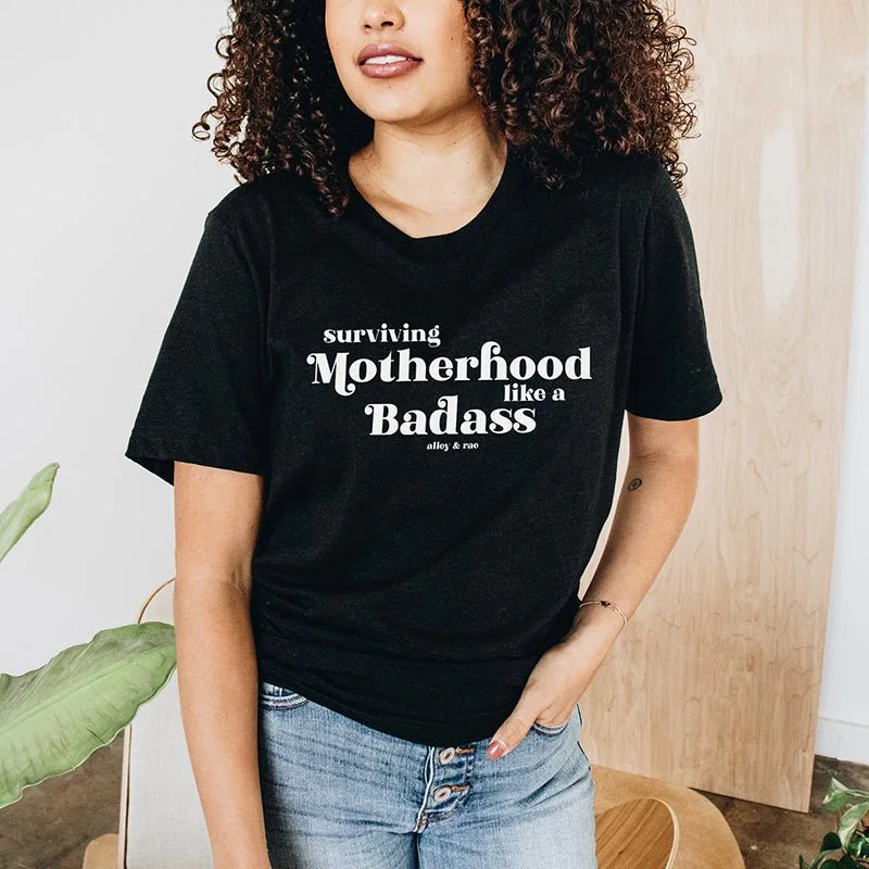 Lace Design Surviving Motherhood Like A Badass Lightweight Tee