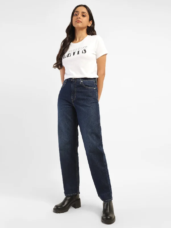 Sports And Leisure Women's High Rise Ribcage Straight Fit Jeans