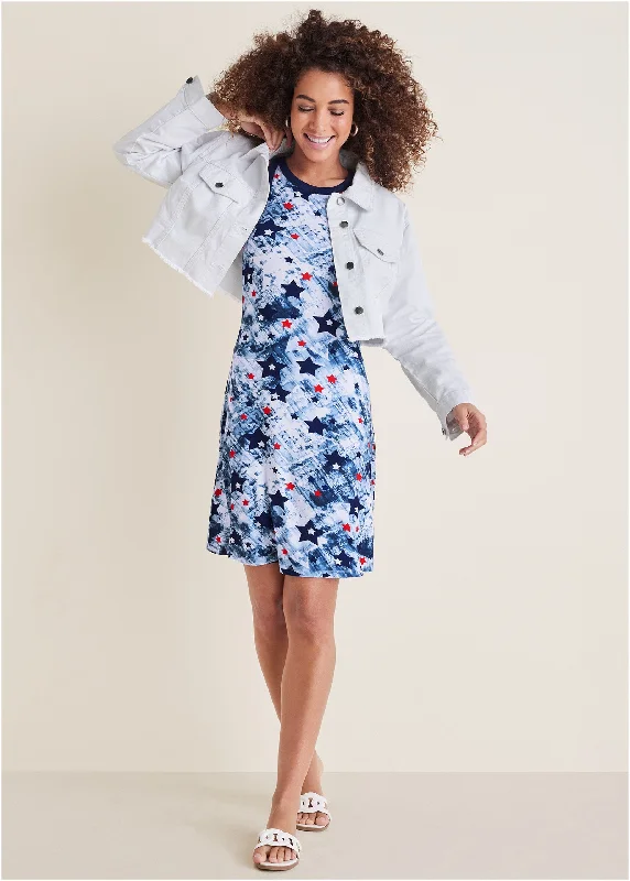 Floral Prints Printed Fit And Flare Dress - Boardwalk Stars