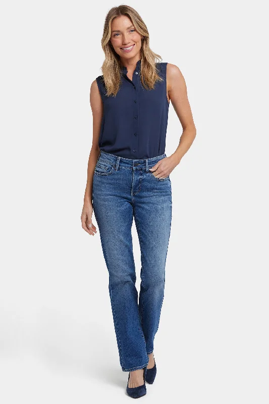 British Style Marilyn Straight Jeans In Long Inseam - Picasso Lake