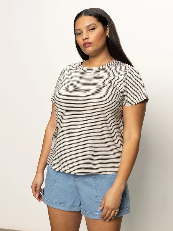 Design Trend The Perfect Tee Pumice Stone / Black Stripe Extended Sizing