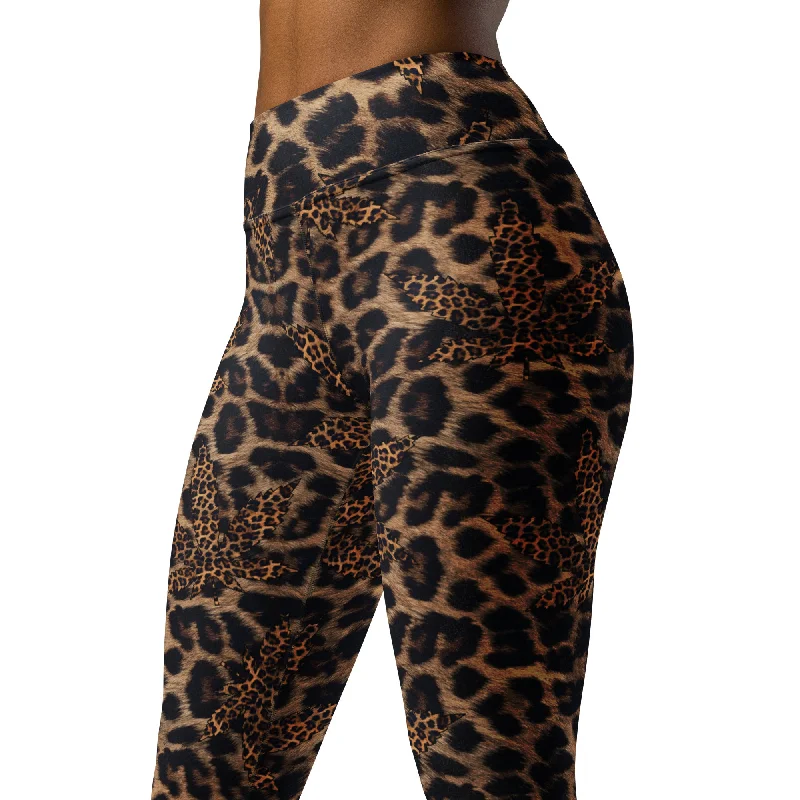 Celebrity Style Cannabis Animal Print Yoga Leggings