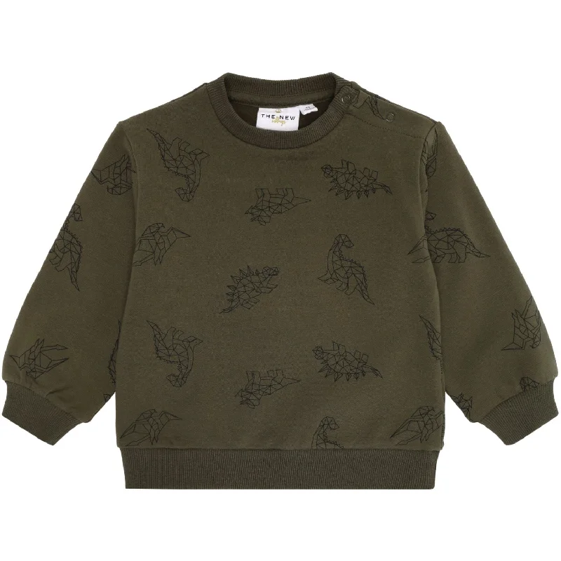 Personalized Series THE NEW Siblings Ivy Green Dino AOP Laurent Sweatshirt