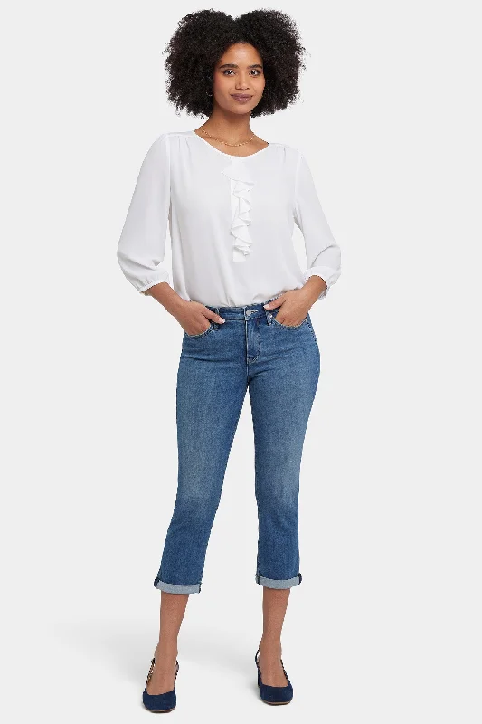 Luxury Classic Chloe Skinny Capri Jeans In Petite - Costa Brava