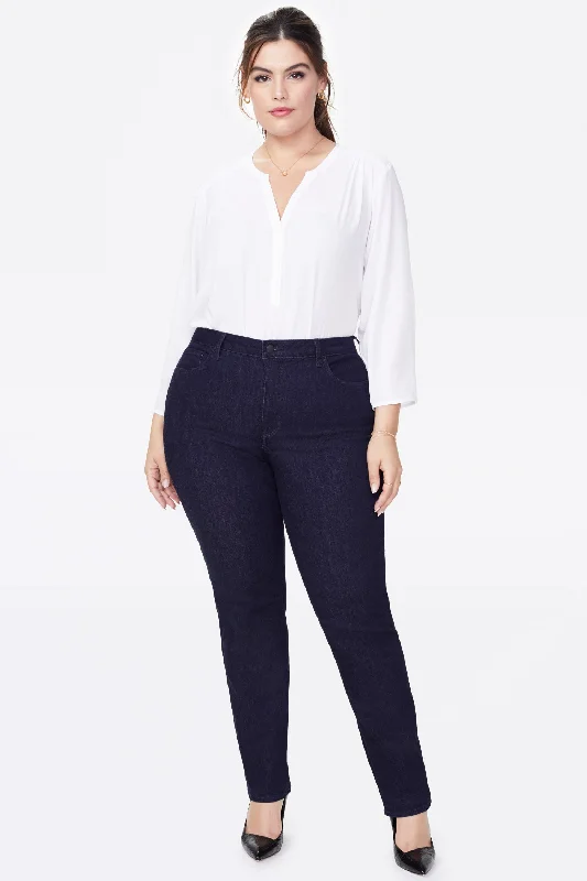 Embroidery Design Sheri Slim Jeans In Plus Size - Rinse