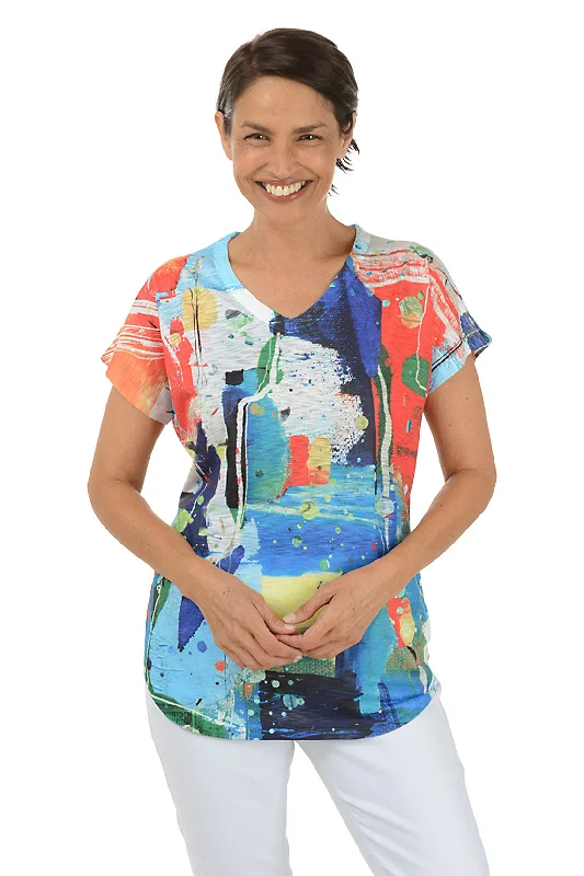 Integrated Design Malibu Short Sleeve Slub Knit Top