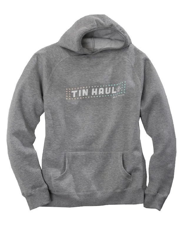 Sweet Breath Tin Haul Womens Grey Cotton Blend Logo in Lights Hoodie