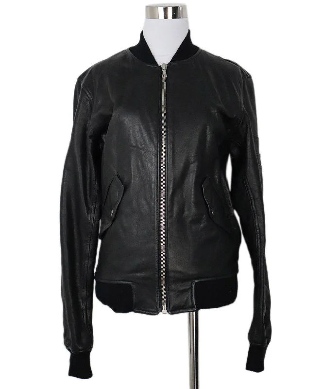 Classic Choice John Elliott Black Leather Jacket sz 2
