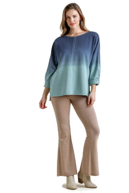 Personalized Series Ombre Raglan Top, Navy