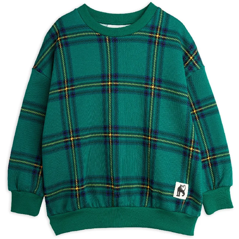 Fresh And Fashionable Mini Rodini Green Check Aop Sweatshirt