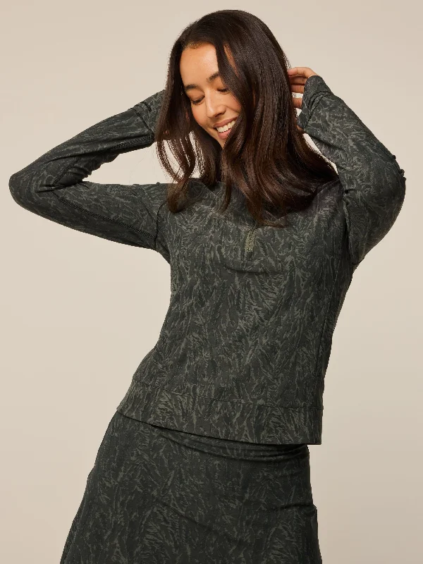 Simple Design Feather Jacquard Halley Quarter-Zip