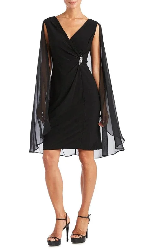 Exquisite Tailoring R&M Richards 5806 - Cape Sleeve Fitted Formal Dress