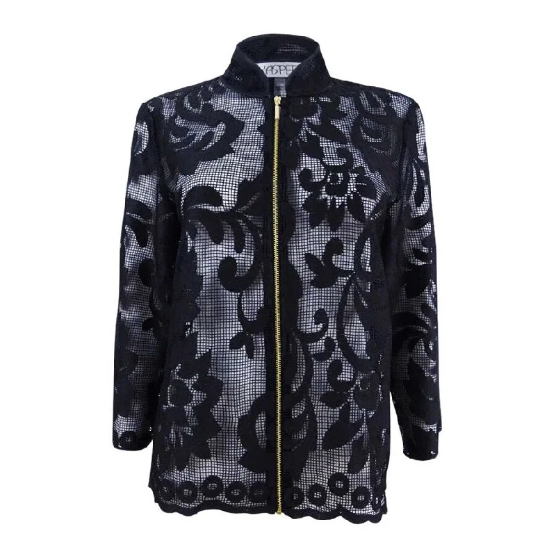 Fresh Wear Kasper Women's Sheer Lace Blazer (6, Black)