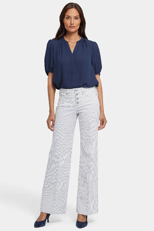 Fashionable In The Times Teresa Wide Leg Jeans - Palencia Stripe