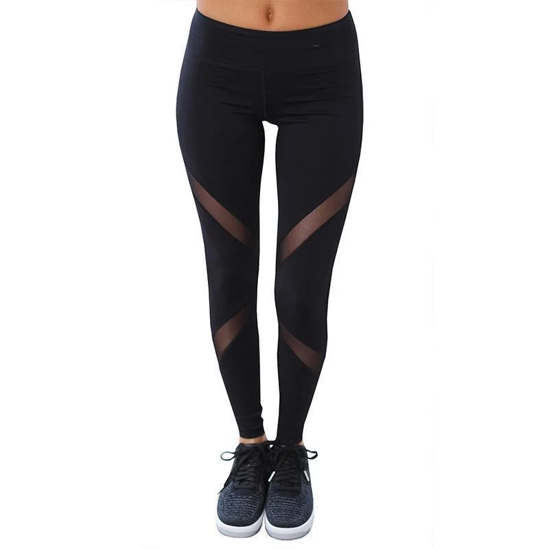 Advanced Design Sexy Women Gothic Insert Mesh Design Trousers Leggings