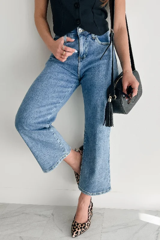 Sweet Breath Bennie High Rise Tummy Control Special A Wide Crop Jeans (Light)