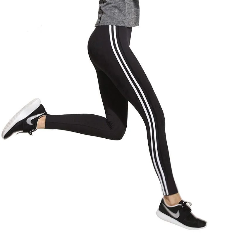 High-end Sense Slim Striped Leggings
