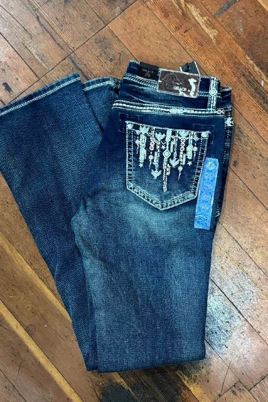 Minimal Classic Grace in LA "Falling Stars" Soft Denim Bootcut Jean