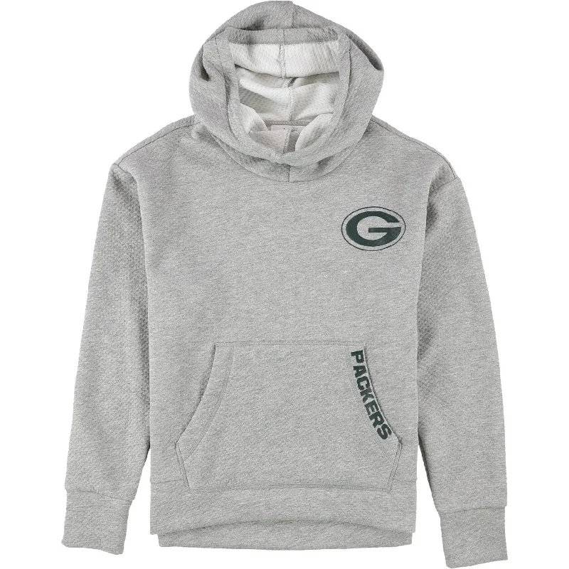 Quality Tailoring Touch Womens Green Bay Packers Textured Hoodie Sweatshirt, Grey, Medium