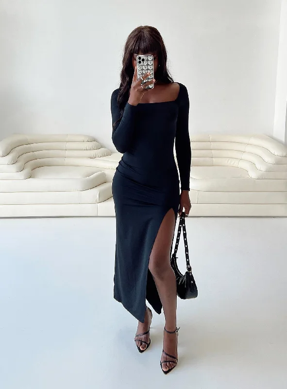 High-quality Design Hayward Long Sleeve Midi Dress Black