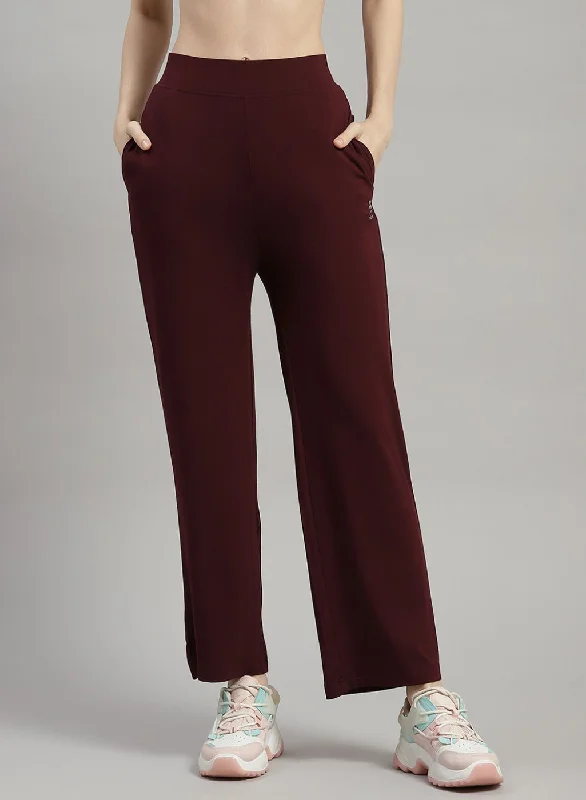 Design Trend Women Brown Solid Trackpant