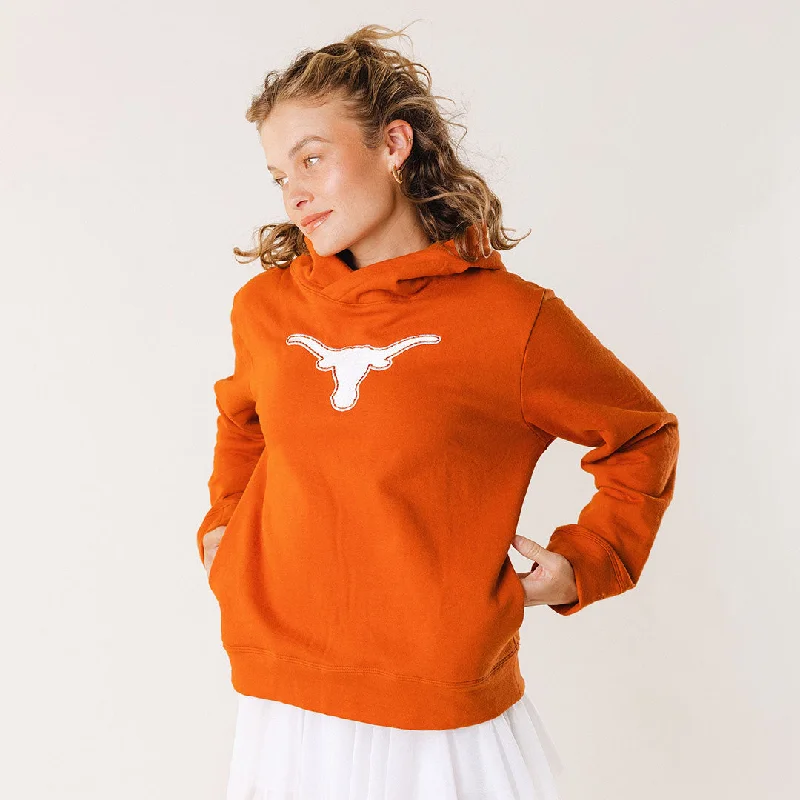 High-end Design Texas Relaxed Hoodie, Burnt Orange