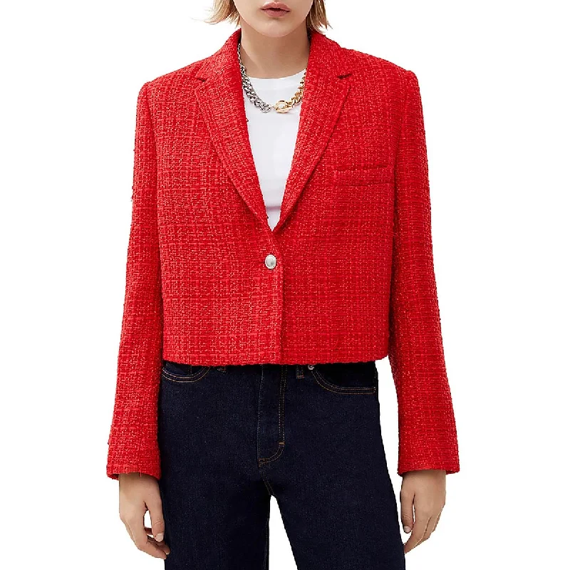Quality Tailoring French Connection Womens Tweed Cropped One-Button Blazer