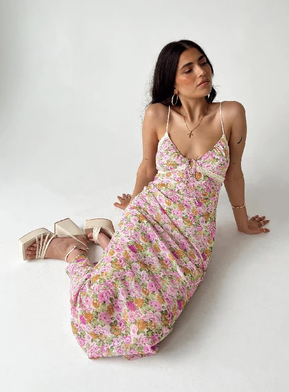 Fresh And Elegant Emily Maxi Dress Pink Floral Petite