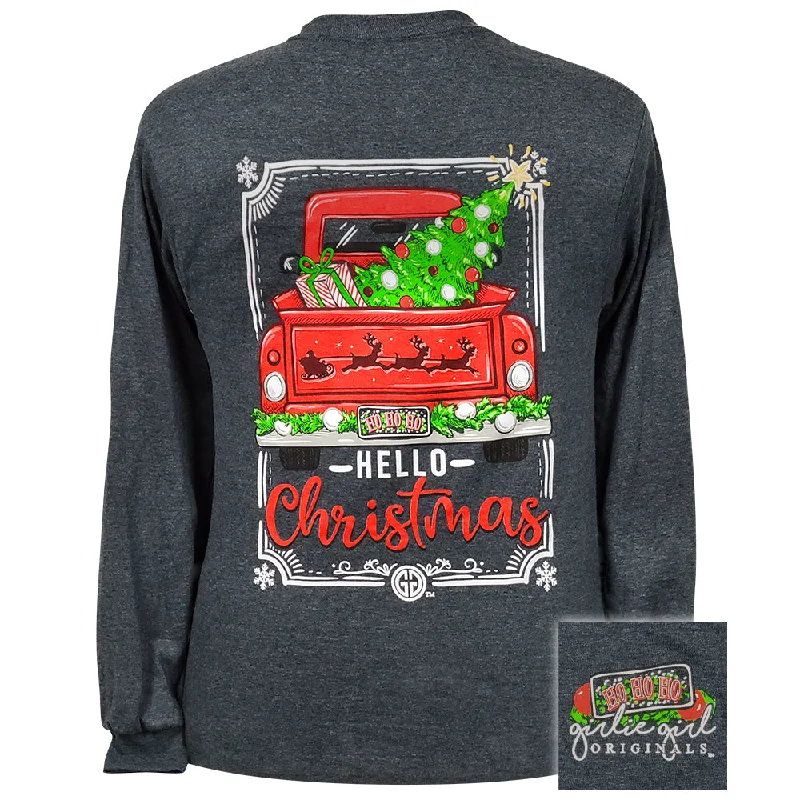 High-end Wear Hello Christmas - Dark Heather LS-2448