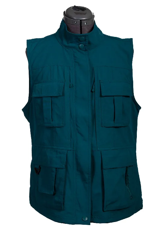 Breathable Design Scully Womens Deep Teal Nylon Multi-Pocket Vest