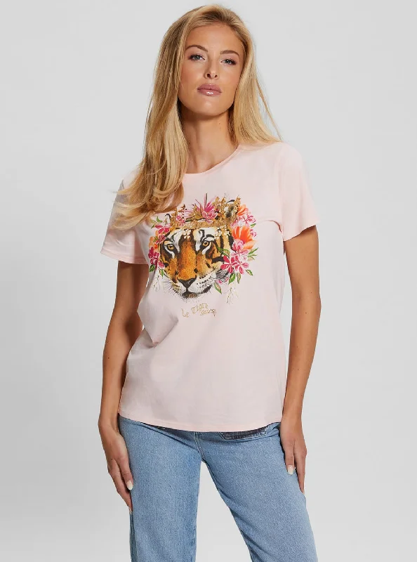 Romantic Temperament Pink Tigre Easy T-Shirt