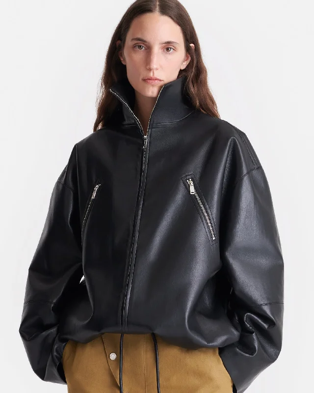 European Plan Aiman - Regenerated Leather Jacket - Black