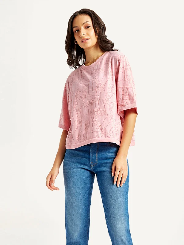 Classic Color Women's Brand Logo Relaxed Fit T-Shirt