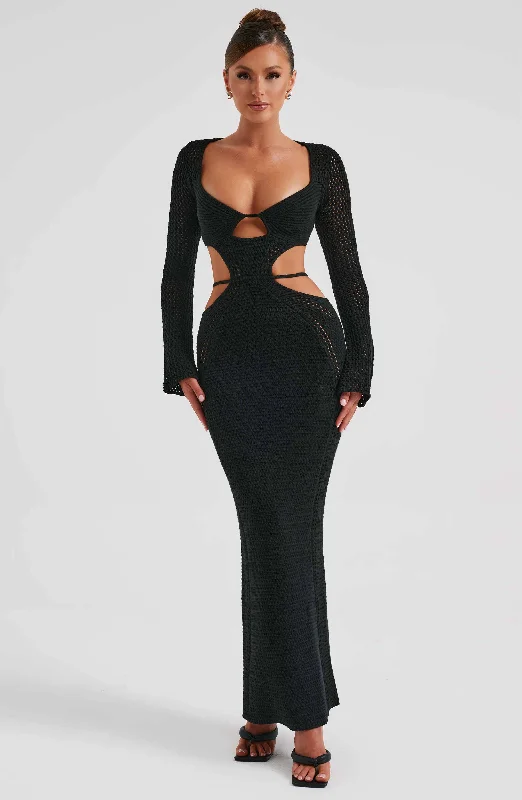 High Street Fashion Nadine Maxi Dress - Black