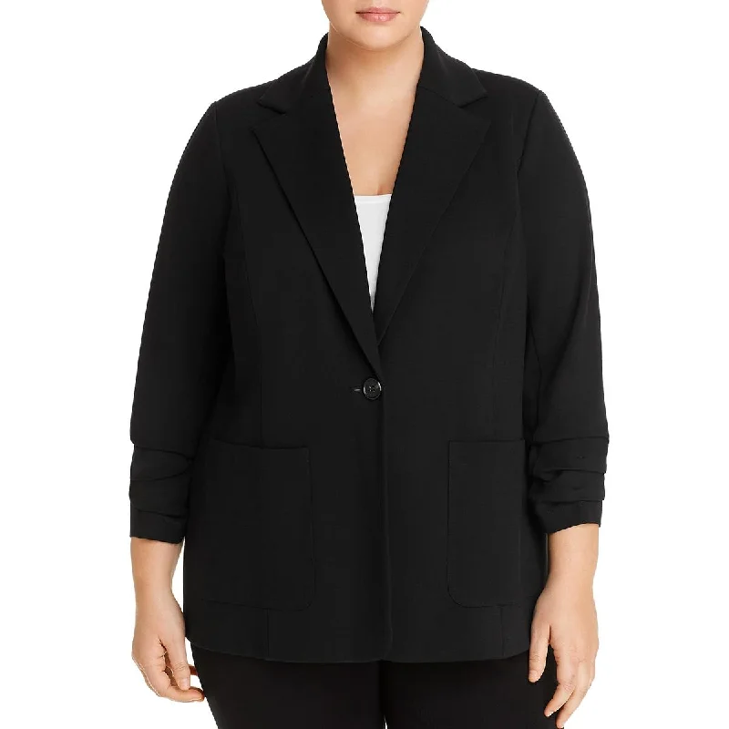 Fashionable Inner Wear Vince Camuto Womens Plus Ruched  One-Button Blazer
