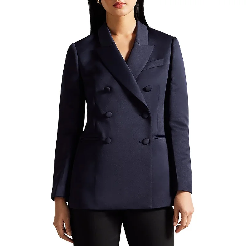 Exquisite Tailoring Ted Baker Womens Collar Pocket Double-Breasted Blazer