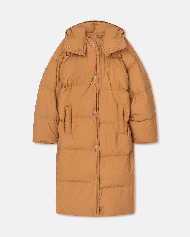 Advanced Design Riva - Tech Poplin Puffer Coat - Biscuit